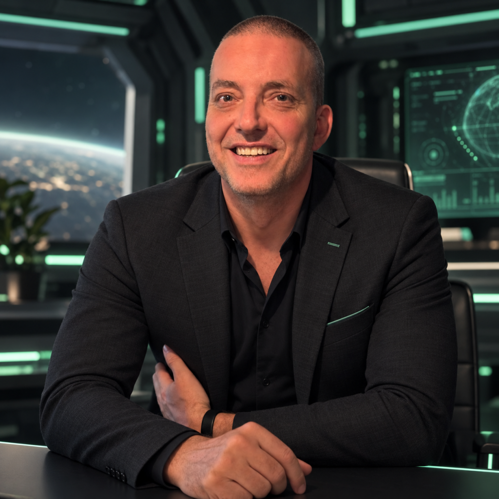 Marco Bannink, oprichter van Crydogs en eigenaar van 444 IMD, in een cyberspace-omgeving